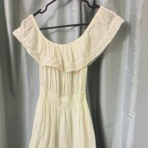 Hollister Cream Off-Shoulder Mini Dress